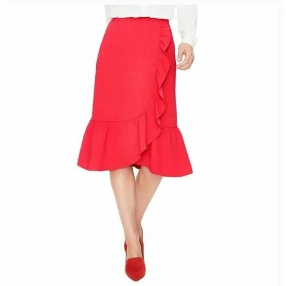 Boden Womens Ruffle Frill Ella Skirt UK 14 US 10 Pink Knee Length T0197 NWT